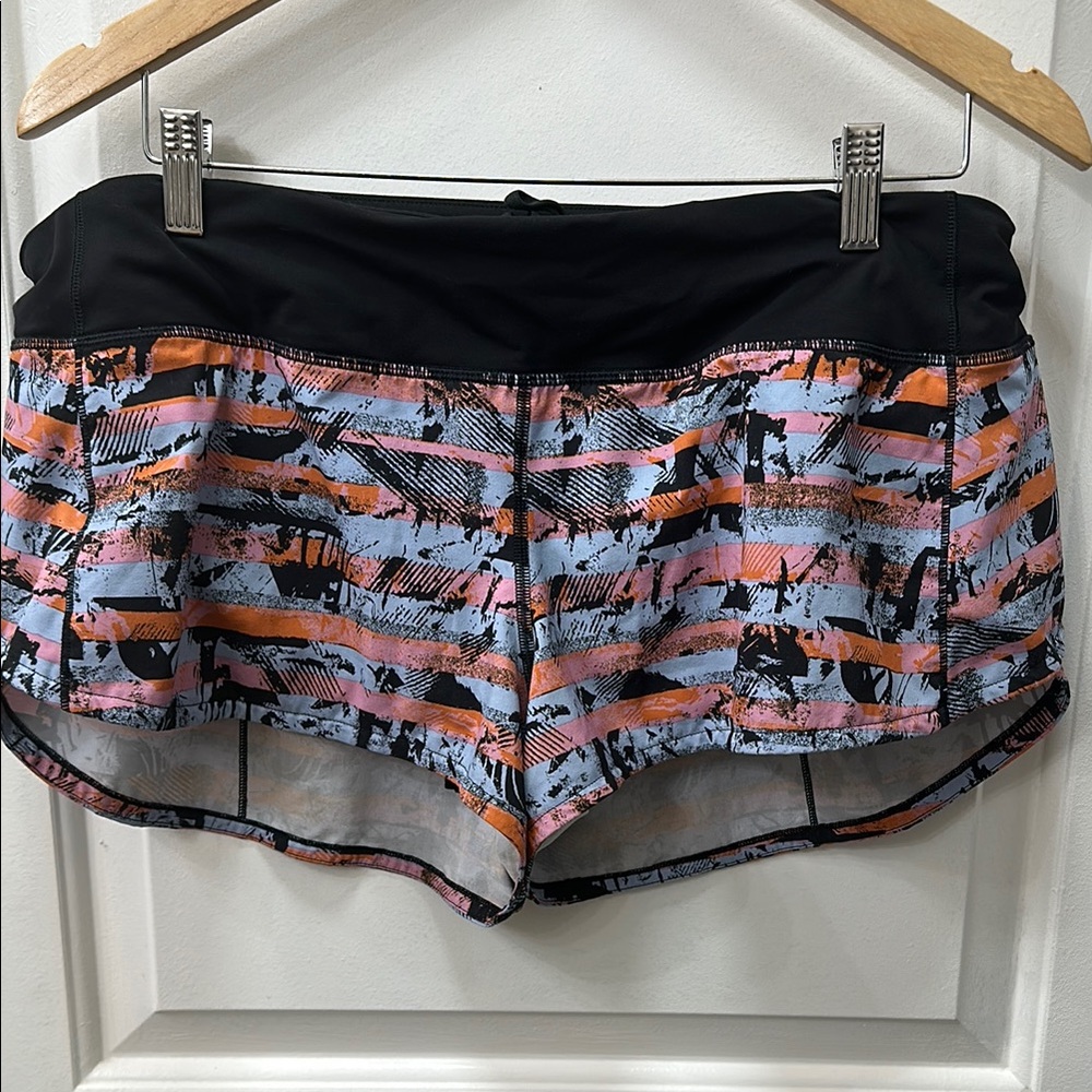 Lululemon Athletica Black and Pink Athletic Shorts